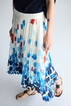 Cubo Acuarela print twill pleated skirt