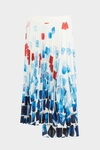 Cubo Acuarela print twill pleated skirt