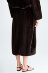 Fur balloon midi skirt