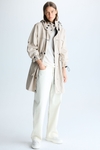 Hooded technical cotton trench coat