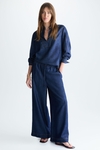 Denim pyjama-style trousers