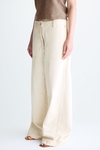 Twill low-waist wide-leg trousers