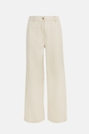 Twill low-waist wide-leg trousers