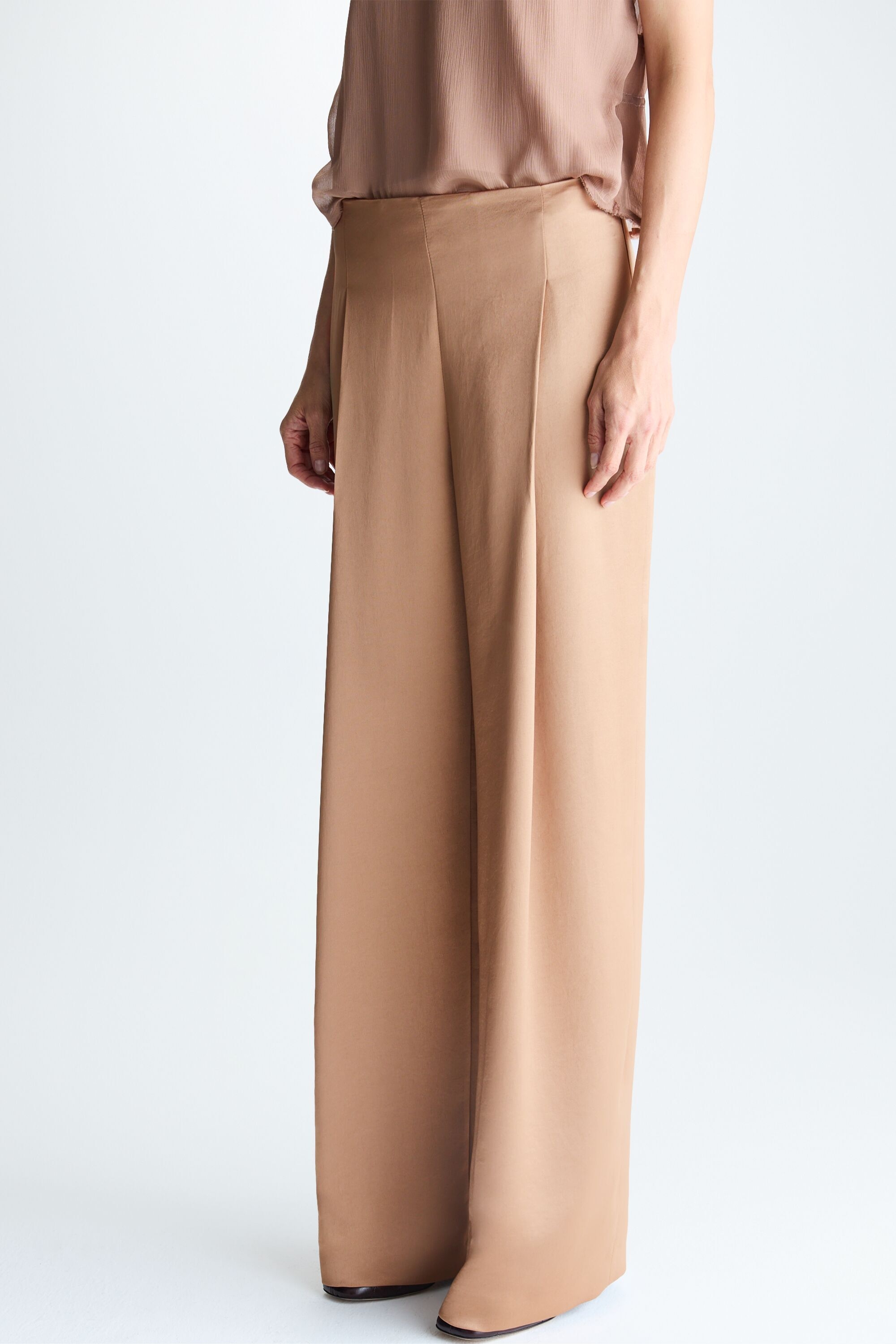 Pantalon palazzo saten