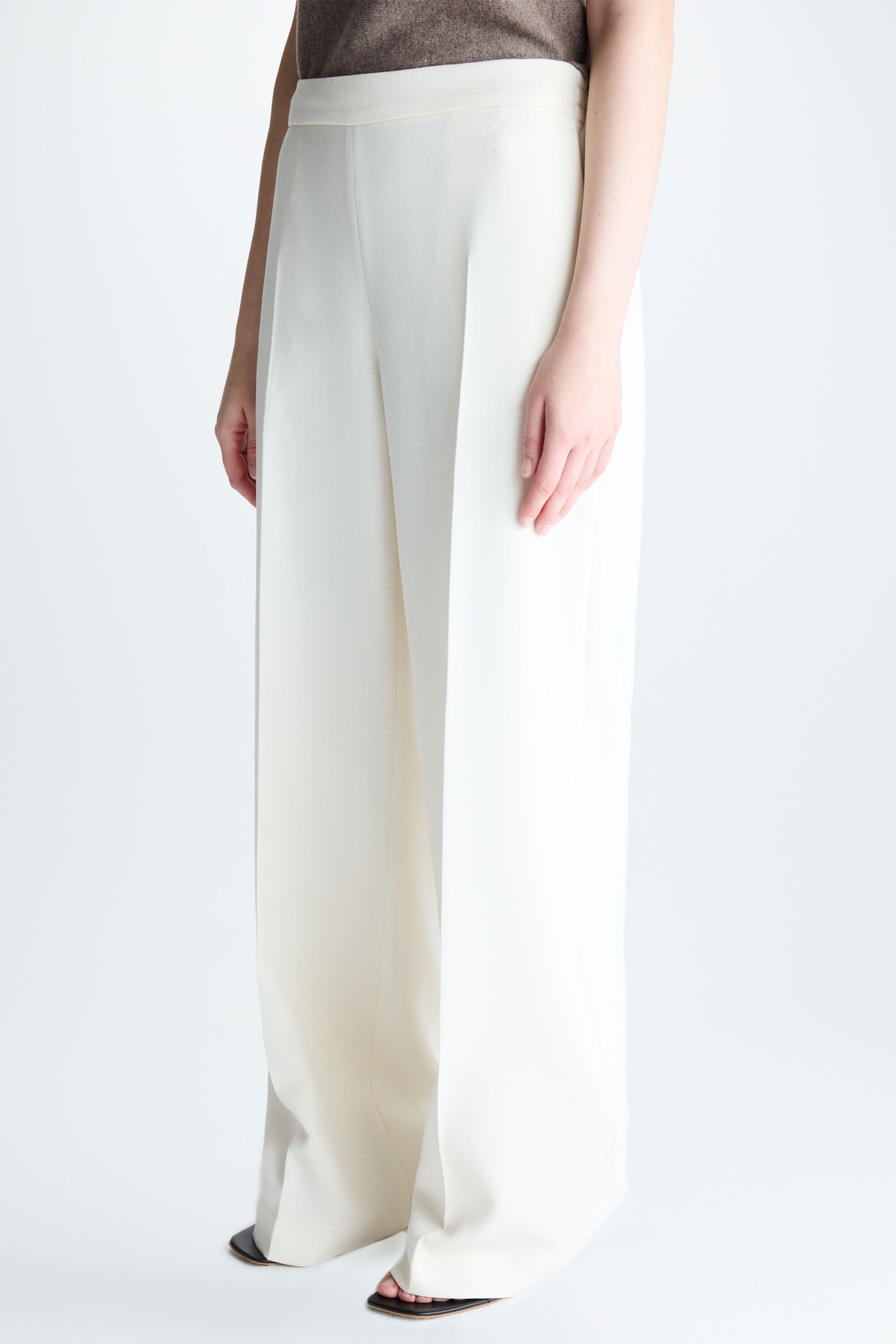 Knit wide-leg trousers