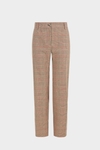 Chequered stretch-cotton straight-leg trousers