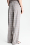 Chequered double-faced straight-leg trousers