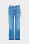 Frayed denim wide-leg trousers