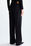 Frayed twill straight-leg trousers