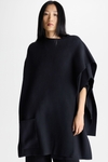 Stretch-knit oversize wrap cape