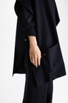 Stretch-knit oversize wrap cape