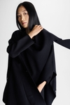 Stretch-knit oversize wrap cape