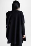 Stretch-knit oversize wrap cape