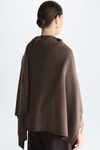 Wool knit scarf-style cape