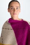 Intarsia asymmetric mohair wool scarf