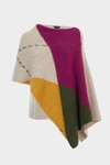 Intarsia asymmetric mohair wool scarf