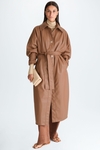 Faux-leather oversize trench coat