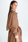 Faux-leather oversize trench coat