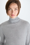 High-neck ribbed knit t-shirt