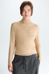 High-neck ribbed knit t-shirt