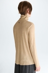 High-neck ribbed knit t-shirt