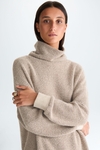 High-neck herringbone jacquard sweatshirt