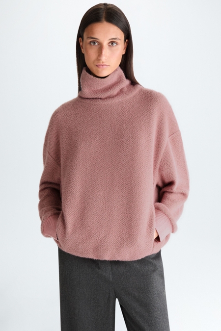 SUDADERA JACQUARD ESPIGA CUELLO ALTO