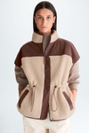 Shearling nylon oversize gilet