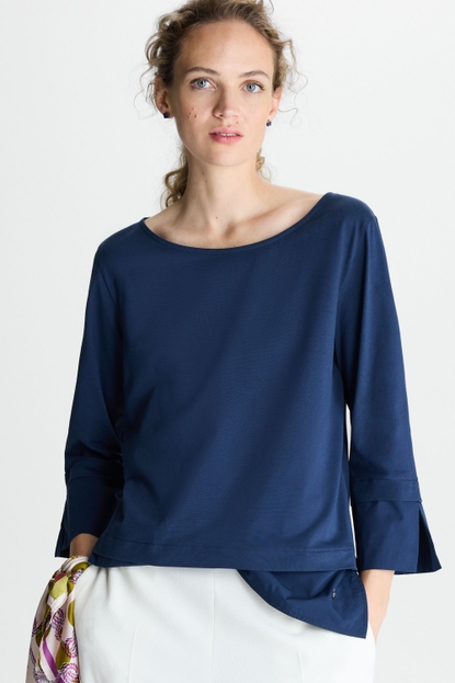 Jersey poplin straight-fit t-shirt
