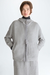 Hooded double-faced oversize sweatshirt