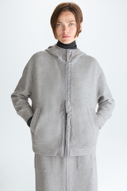 HOODED DOUBLE-FACED OVERSIZE SWEATSHIRT