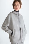 Hooded double-faced oversize sweatshirt