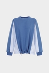 Fleece poplin A-line sweatshirt