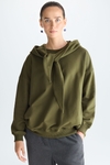 Detachable hood fleece sweatshirt