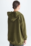 Detachable hood fleece sweatshirt