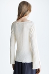 WRINKLED KNIT FITTED T-SHIRT