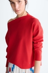 Stretch knit cocoon sweater