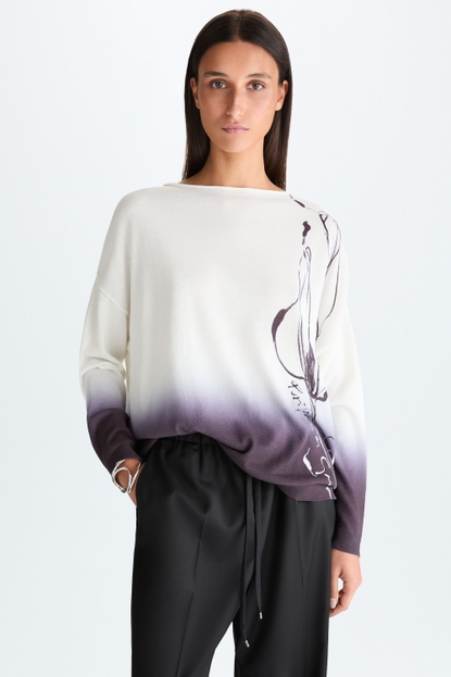 TRAZO CALA PRINT TECHNICAL COTTON OVERSIZE SWEATER