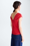 Stretch knit wrap fitted top