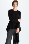 Detachable turtleneck stretch-knit fitted sweater