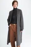 Wool knit oversize long cardigan