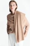 Wool straight-fit sweater with detachable scarf