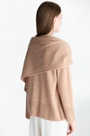 Wool straight-fit sweater with detachable scarf