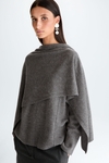 Wool straight-fit sweater with detachable scarf