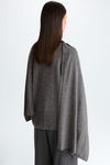 Wool straight-fit sweater with detachable scarf