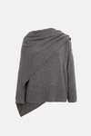 Wool straight-fit sweater with detachable scarf