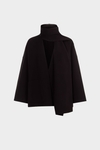 Scarf-detailed double-faced stretch-knit jacket