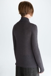 Turtleneck draped knit sweater