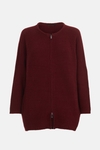 Zipped wool knit cocoon jacket