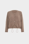 Gathered hem wool cocoon jacket